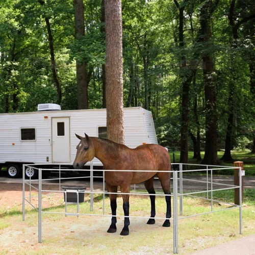 Portable Horse Panels, White no Climb Aluminum Horse Fence Panels