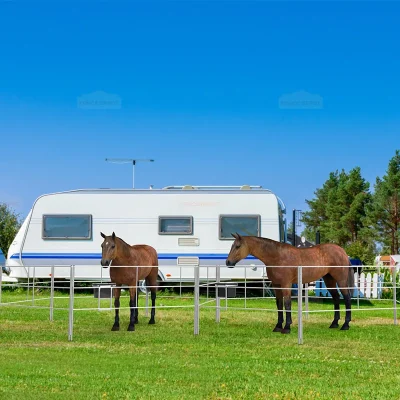 Portable Horse Panels, White no Climb Aluminum Horse Fence Panels