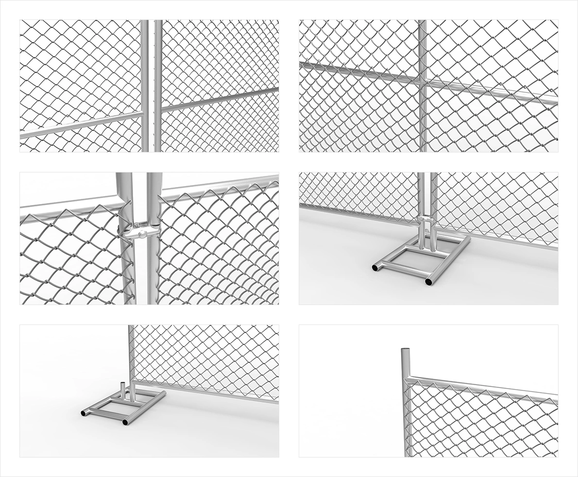 Temporary Chain Link Fence Product Renderings Details