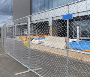 What materials are used for temporary fences?