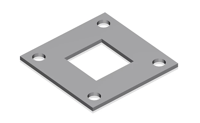 Square Hole Flange Square Base Plate