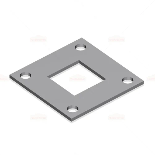 Square Hole Flange Square Base Plate