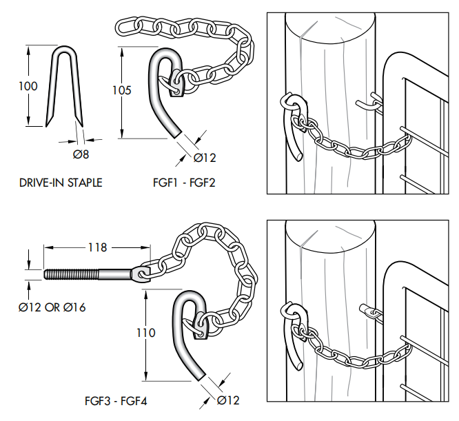 Farm Gate Staple And Latch Fastener Specification
