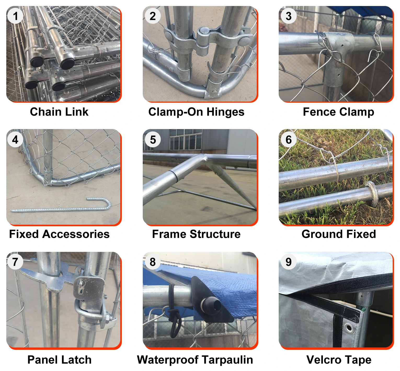 Chain Link Dog Kennel Fence Panels Details