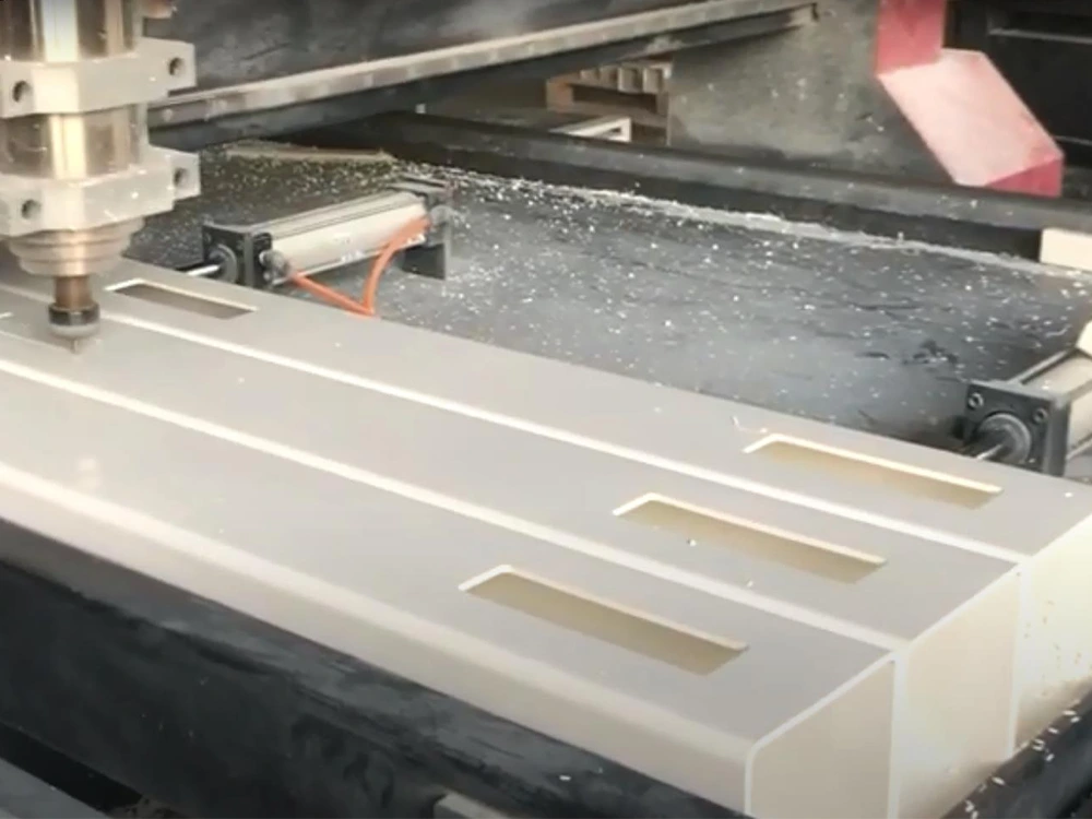 Vinyl PVC Fence Production Process - Routing and Hole Milling